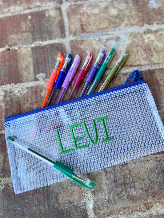 Plastic Mesh Pencil Bag