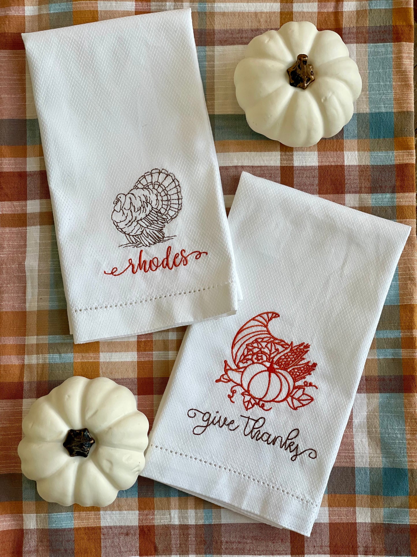 Fall Hemstitch Hand Towel