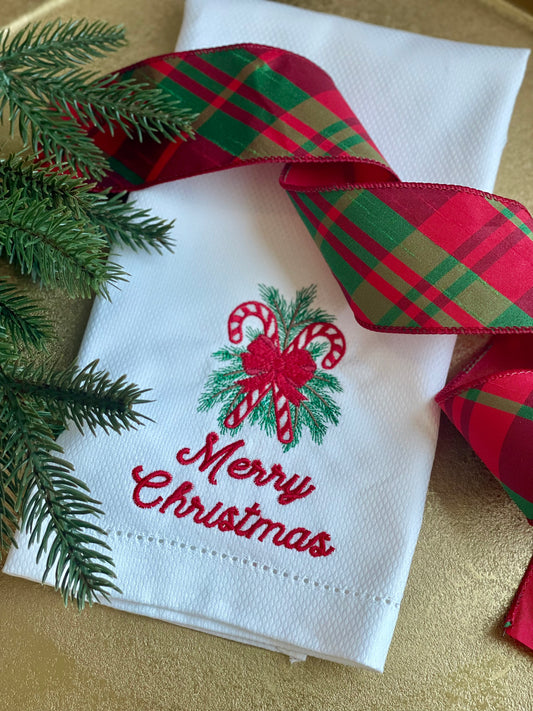 Christmas Hemstitch Hand Towel