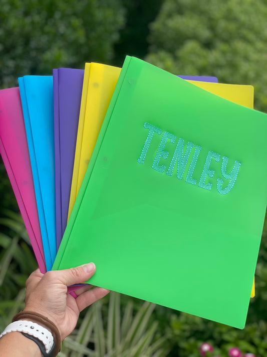 Embroidered Pocket Folder