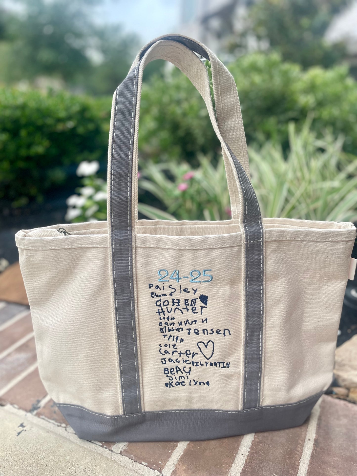 Teacher Canvas Tote with Class Signatures