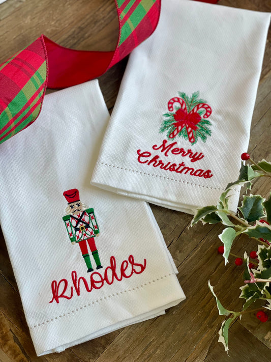 Christmas Hemstitch Hand Towel