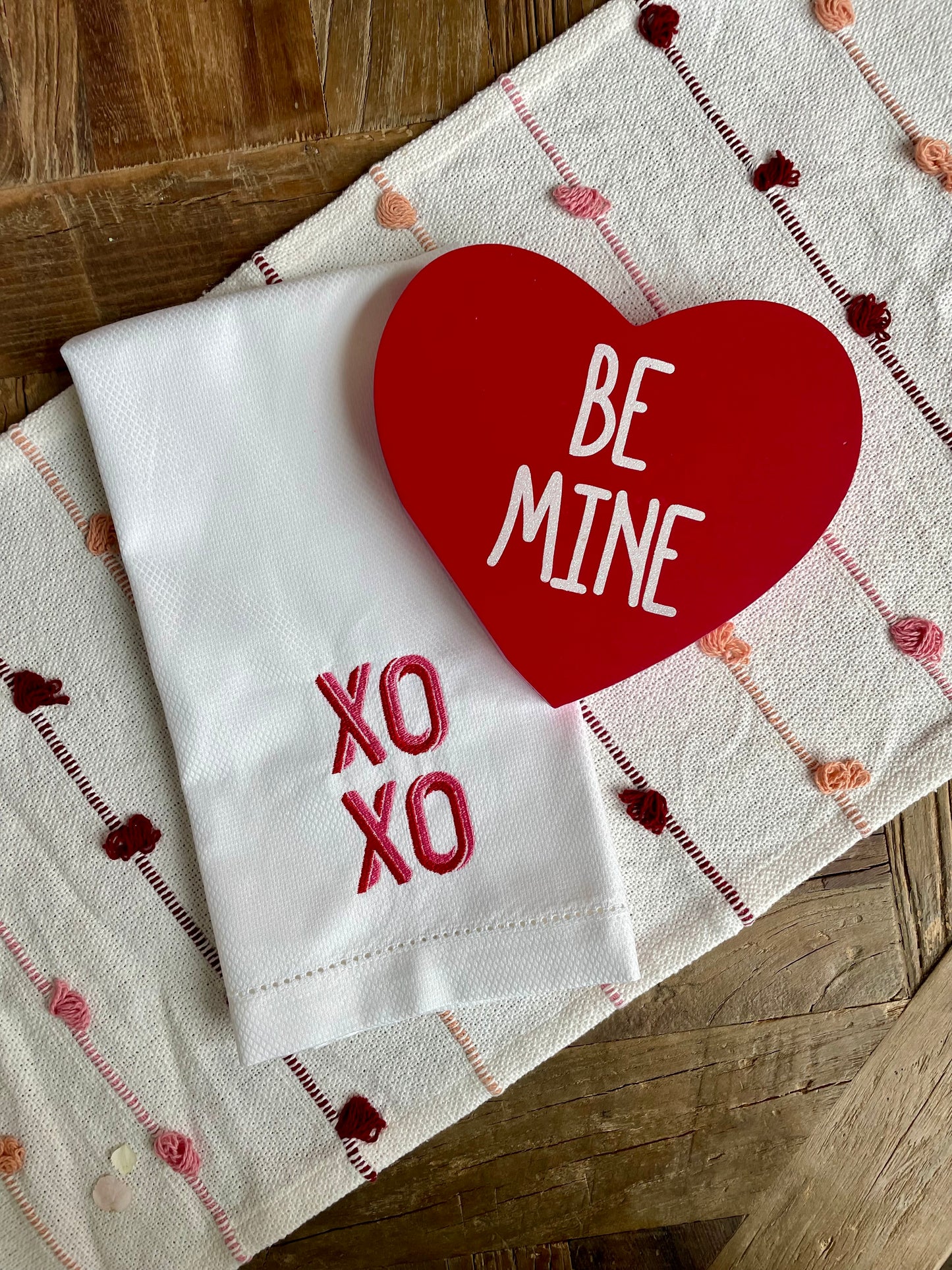 Valentine's Hemstitch Hand Towel