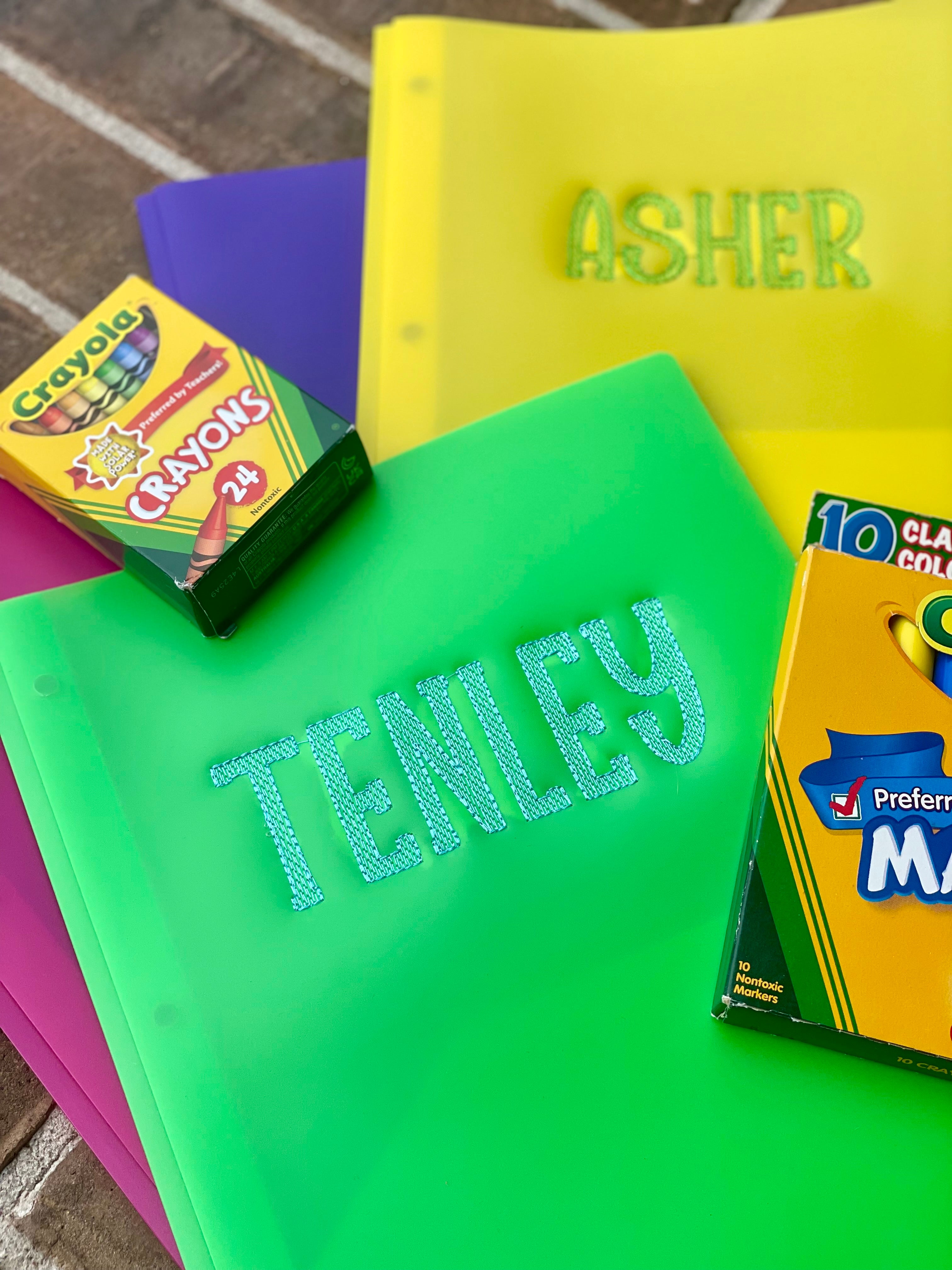 Embroidered Pocket Folder – Ribbon & Vine Embroidery