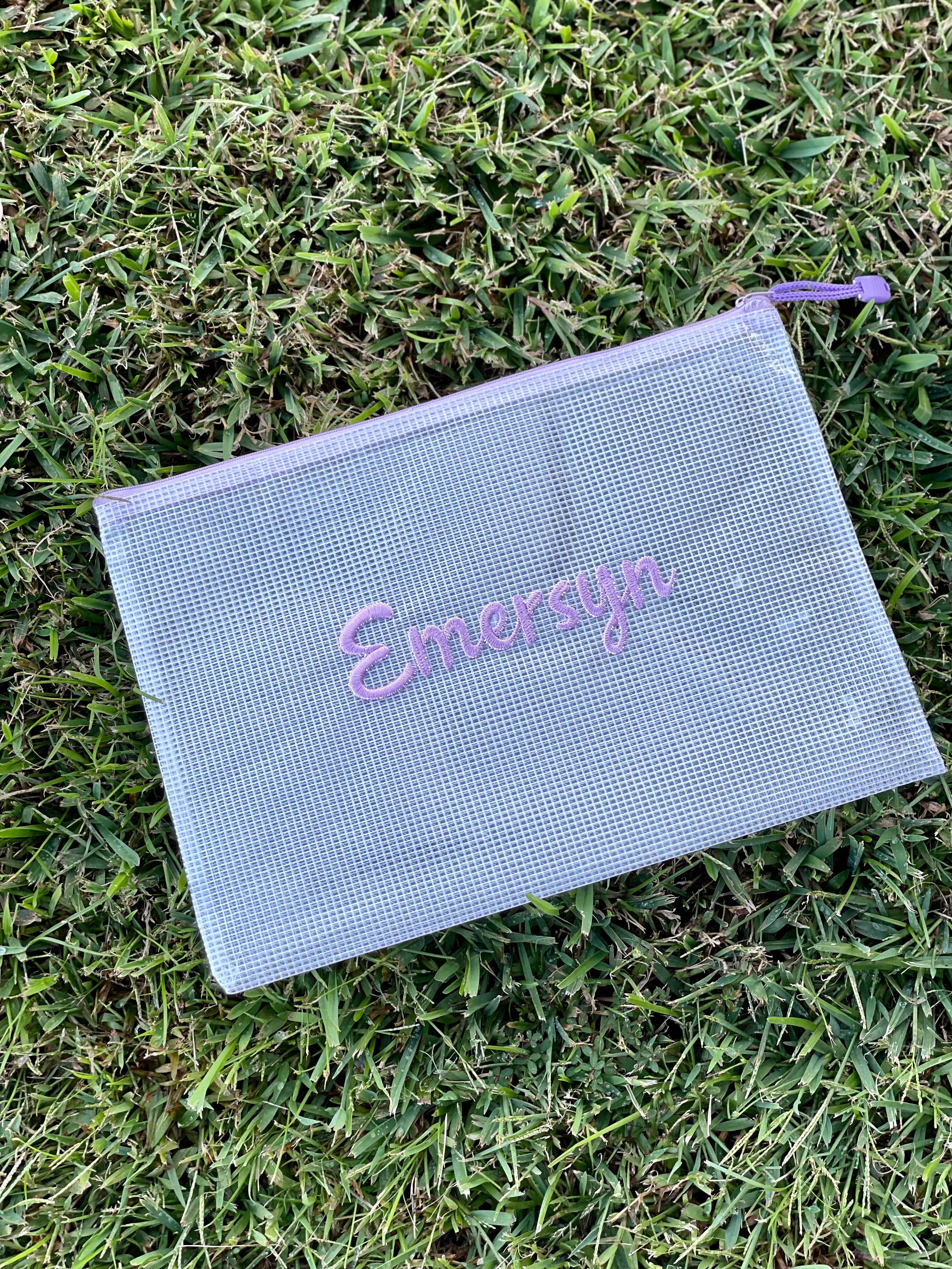 Mesh Ribbon Vine Plastic Mesh Zipper Pouch – Ribbon & Vine Embroidery
