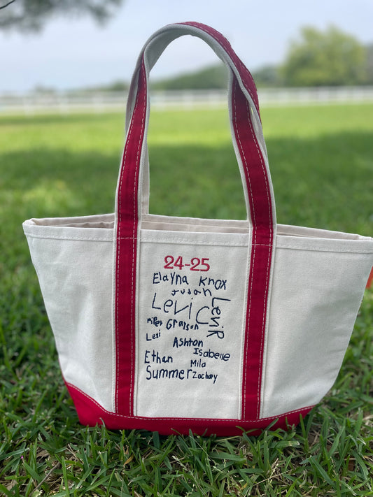 Teacher Canvas Tote with Class Signatures
