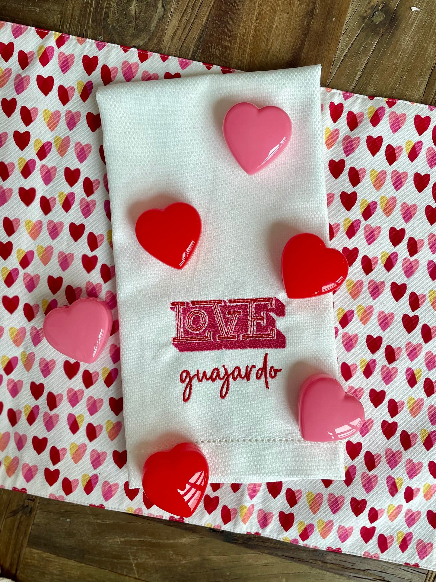 Valentine's Hemstitch Hand Towel