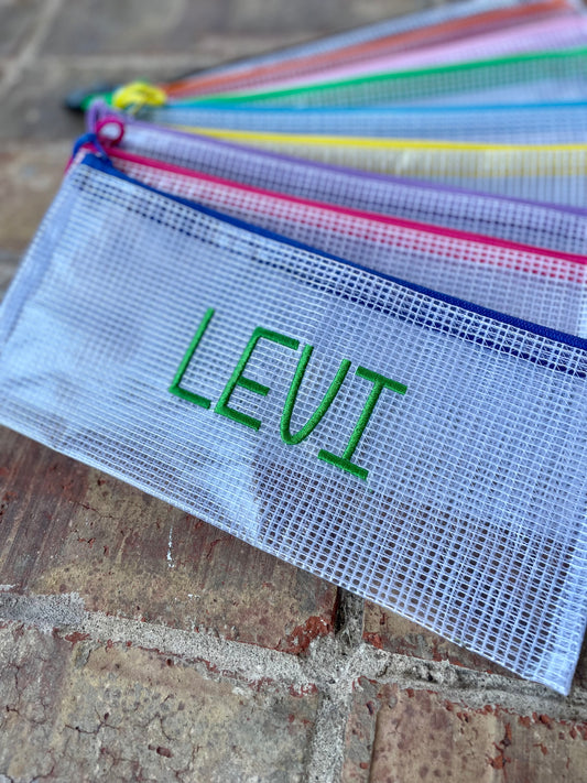 Plastic Mesh Pencil Bag